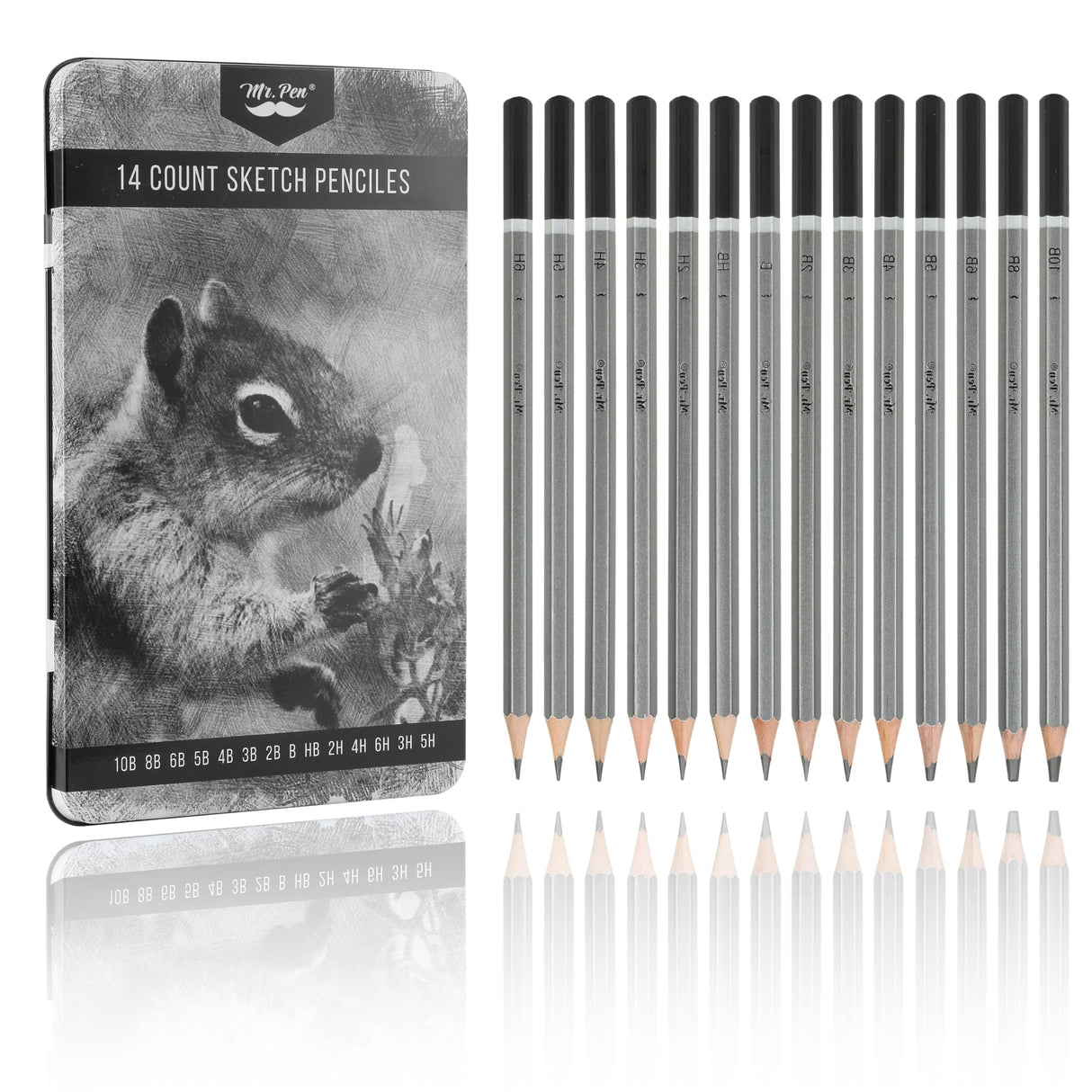 Mr. Pen Sketch Pencils, 14 Pack, Graphite Pencils for Drawing and Shading Mr. Pen