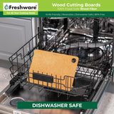 Wood Cutting Boards for Kitchen Dishwasher Safe, Wood Cutting Board, Premium Wood Fiber, Non-Porous, Reversible, Set of 2, Natural Slate Freshware