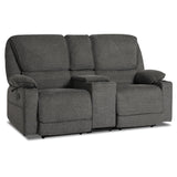 YOCONYO Loveseat Recliner, RV Reclining Loveseat, Home Theater Seating, Manual Loveseat with Console, 4 Cup Holders, 2-Seater Recliner Sofa, RV Furniture for Travel Trailers, Livingroom (Dark Grey) YOCONYO