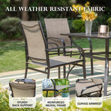 HERA'S HOUSE 9 Pieces Patio Dining Set, 8 x Brown Textilene Patio Chairs and 1 x 83 Large Rectangle Dining Table, Outdoor Furniture Set for Deck Garden Backyard Lawn Poolside HERA'S HOUSE