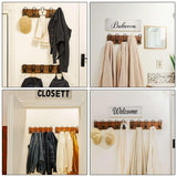 Dseap Coat Rack Wall Mounted - Heavy Duty Farmhouse Rustic Wall Coat Hanger With 5 Wire Hooks for Clothes Hat Jacket Towel, RusticWire, G25A, Weathered Brown & Black Dseap