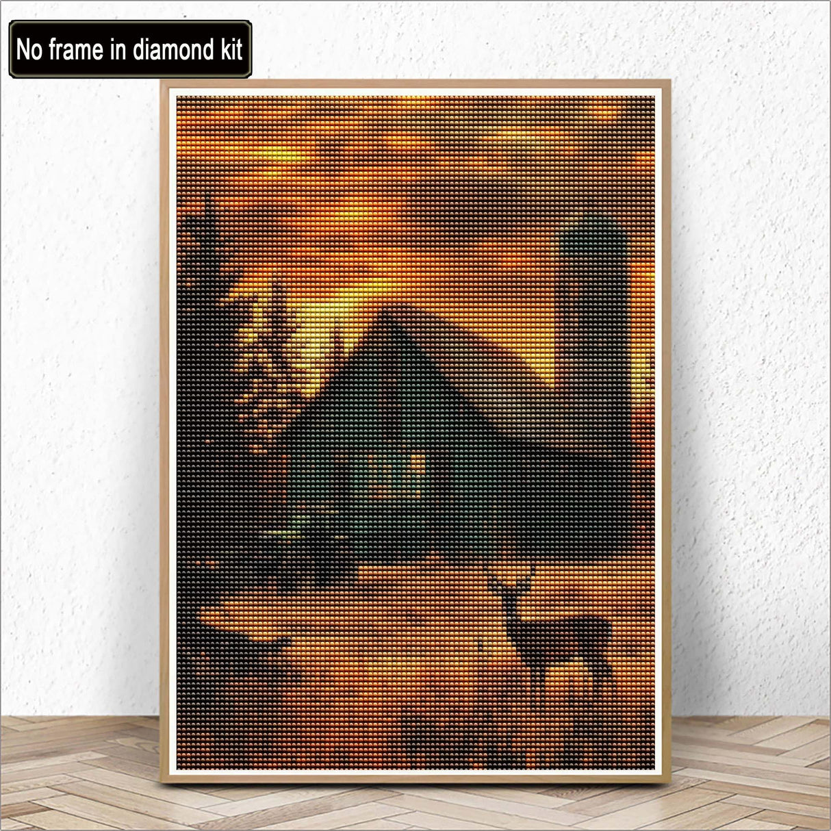 Kaliosy 5D Diamond Art Kits for Adults Sunset Landscape by Number Kits, Diamond Painting Art Moose DIY Full Drill Crystal Craft Cross Stitch Embroidery Decoration (12x16 inch) 30x40 cm Kaliosy