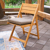 Cambridge Casual Miami Teak Wood Patio Dining Set with Cast Shale Cushion, Natural Teak/Cast Shale Cambridge Casual