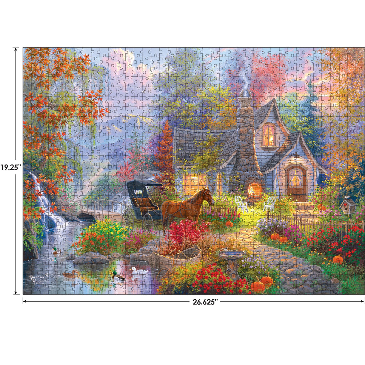 RoseArt - Abraham Hunter - Fairytale Cottage - 1000 Piece Jigsaw Puzzle for Adults RoseArt
