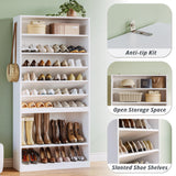 IRONCK Shoe Storage Cabinet, 10-Tier Shoe Organizer for Closet Entryway, Wooden Shoe Rack Holds 36 to 52 Pairs, Adjustable Shelves & Hook, Entryway Furniture Shoe Cabinet IRONCK