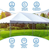 Party Tents Direct 20'x40' Weekender West Coast Tent Frame Party Tent with Sidewalls (White) - Tents for Parties, Weddings, Birthdays, Banquets, Fiestas, Workshop, Outdoor Event Party Tents Direct