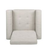 Christopher Knight Home Salemt Push Back Recliner Chair, Upholstered Living Room Armchair, Easy Assembly Soft Single Sofa Accent Chair for Living Room Office Bedroom, Tufted Waffle Stitch, Beige Christopher Knight Home