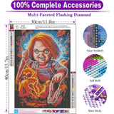 Sretoul 6 Pack Halloween Diamond Art Kits for Adults, Diamond Painting Kit Beginners Halloween, Horror 5D Gem Art for Adults with Round Gem Painting Gift Home Wall Decor 12x16 Inch Sretoul