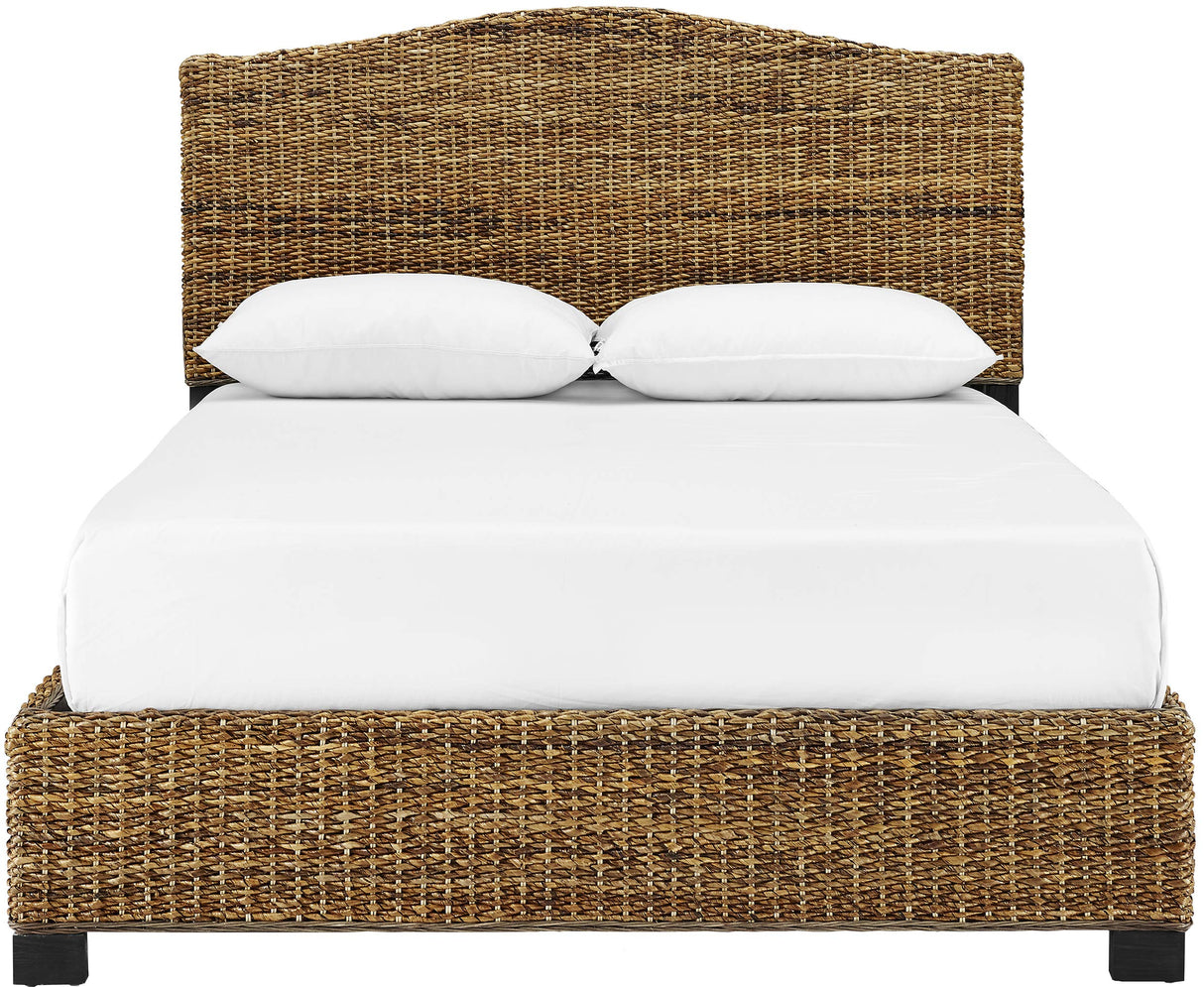 Crosley Furniture Serena Bed, Handwoven Natural Fiber Rattan Headboard and Footboard Set, Banana Leaf, Queen Crosley Furniture
