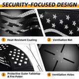 PrimeZone 42" Outdoor Fire Pit with 2 Grills - Wood Burning Firepit for Outside with Cover & Poker, Heavy Duty Metal Fire Pit Large Round Fireplace for Patio, Backyard, Picnic, Camping, Bonfire PrimeZone