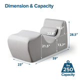 ZINUS Lotus Zero Gravity Chaise Lounger, Foam Recliner for Living Room, Ergonomic Positioning for Better Relaxation, Pillow Included, No Assembly, Light Grey Zinus