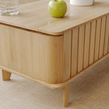 Jartoil Extendable Coffee Table with Storage, Wood Coffee Table with Hidden Compartment, Expandable Coffee Tables with Side Table for Living Home(Natural) Jartoil