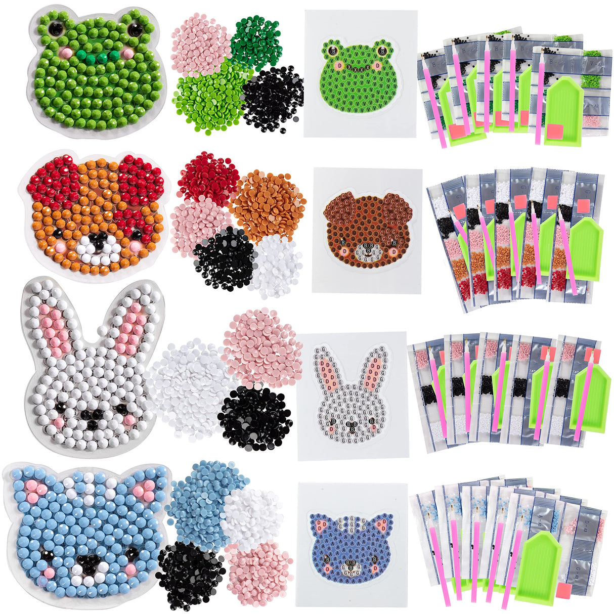 SCS Direct Kid's Birthday Party Diamond Gem Painting Craft Favor Kits -Pet Buddies- 20 Individually Packaged, All-in-One Packs for Boys & Girls -Fun & Unique Gem Classroom Art Project Activity Gift SCS Direct