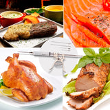 Meat Injector Syringe Stainless Steel Outdoor Meat Kit Marinade Flavor Food Injector Syringes with 3 Marinades Needles Grill Smoker Injectors Professional Syringe Held Culinary Barbecue Tool For BBG Milagroso