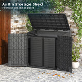 LHBGO Light Gray Outdoor Resin Storage Shed 36 Cu. Ft. Garden Horizontal Storage Extra Large Capacity Weather Resistant Storage Box, Lockable Resin Waterproof Shed for Garbage Cans, Garden Tools LHBGO
