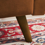 Jarenie 48" Loveseat Sofa, 2 Seater Love Seat Mid Century Modern Small Couches for Living Room Bedroom Apartment, 2 Throw Pillows and Wooden Legs, Orange Jarenie