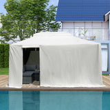 Domi Gazebo Cover for 12'x14' Gazebo, All Weather Universal Gazebo Winter Cover with Premium 200g Waterproof PE Fabric, Sidewalls, Mesh Windows, Patio Cover for Winter Gazebo domi outdoor living