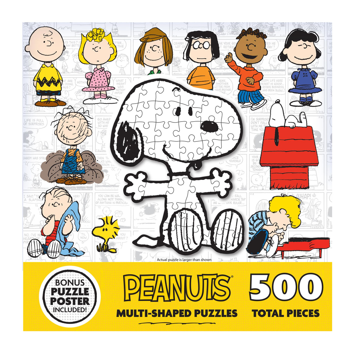 RoseArt - Mini Shaped - Peanuts - 500 Piece Jigsaw Puzzle for Adults RoseArt