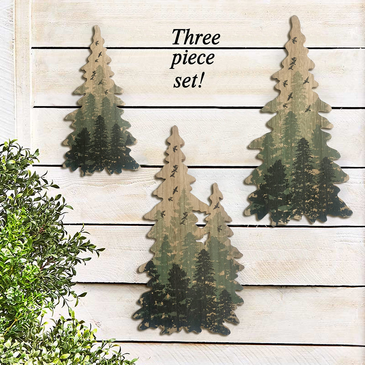 Limygus Woodland Wall Art Paintings Bushes Wall Decorations Set of 3 Limygus