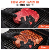 Clean Grill 1472°F Heat Resistant BBQ Gloves | Fire Resistant Silicone & Aramid Fiber for Cooking, Baking, Grilling | Extra Safety, Comfort, Non-Slip Grip, Durable, Flexible, Touchscreen Compatible CLEAN GRILL EST. 2022