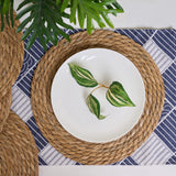 Defined Deco Woven Placemats Set of 10,12" Round Rattan Placemats,Natural Hand-Woven Water Hyacinth Placemats,Farmhouse Weave Place Mats,Rustic Braided Wicker Table Mats for Dining Table,Home,Wedding. DD DEFINED DECO
