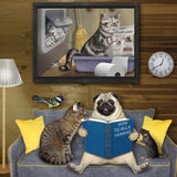 1000 Piece Jigsaw Puzzle Crappy Cat Meow Time Gag Gifts for Women Cat Pooping Puzzle Funny White Elephant Gift Funwares