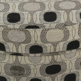 Homepop Home Decor | Upholstered Round Storage Ottoman | Ottoman with Storage for Living Room & Bedroom (Black Geo) Large HomePop