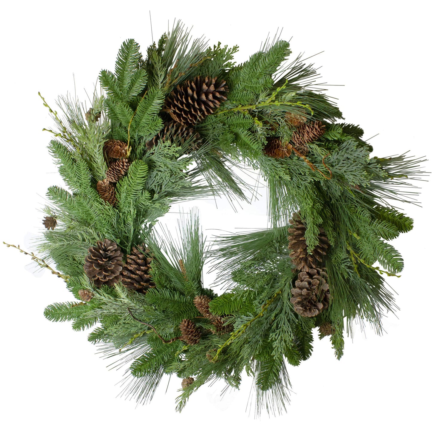 Northlight Pine Cone and Cedar Artificial Christmas Wreath - 32-Inch, Unlit