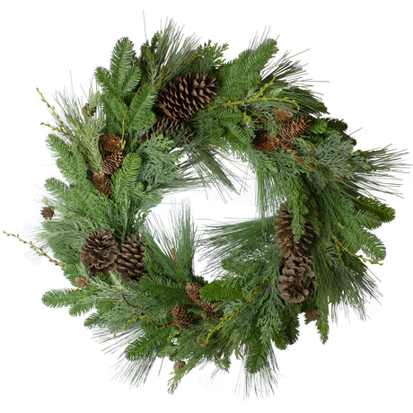 Northlight Pine Cone and Cedar Artificial Christmas Wreath - 32-Inch, Unlit Northlight