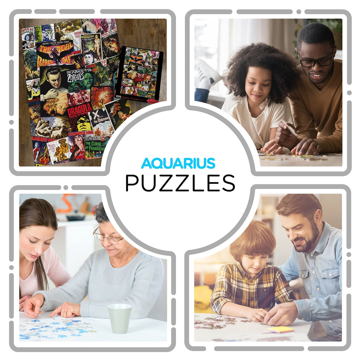 AQUARIUS Hammer Classic Horror Movies Collage (1000 Piece Jigsaw Puzzle) - Glare Free - Precision Fit - Virtually No Puzzle Dust - Officially Licensed Hammer Merchandise & Collectibles - 20x28 Inches AQUARIUS