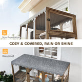 PawHut Catio Outdoor Cat Enclosure, Wooden Cat House with Window Access, 5 Platforms and 2 Resting Box, Waterproof Roof, Kitty Cage for Multiple Kittens, 59" H, Brown PawHut