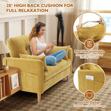 Urhanherry 47" Small Sofa Couch for Bedroom, Soft Chenille loveseat Mini Couch with Throw Pillow and Removable Cushion Cover for Small Spaces, Living Room, Apartment, Dorm, Office(Yellow) Urhanherry