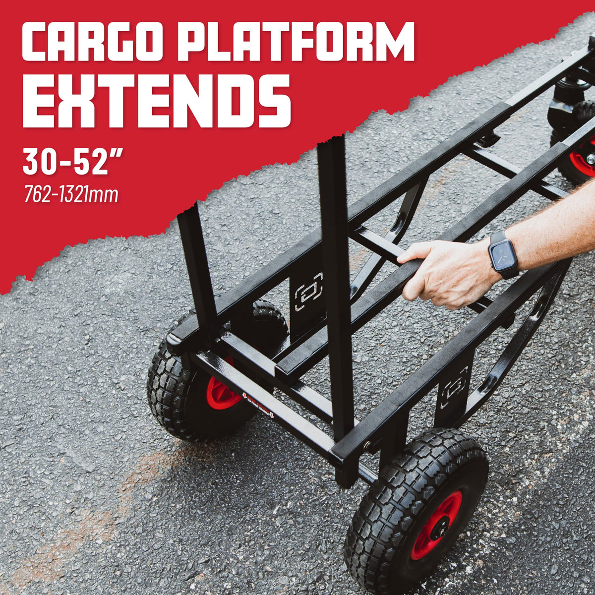 Gator Frameworks All-Terrain Folding Multi-Utility Cart with 30-52” Extension & 500 lbs. Load Capacity (GFW-UTL-CART52AT) Gator Frameworks