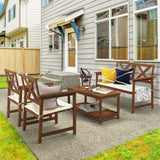 Furinno FG18508 Tioman Hardwood Patio Furniture 2-Tier Coffee Table in Teak Oil, Natural Furinno