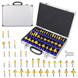 PLATINUMEDGE Router Bits Set, Tungsten Carbide Router Bits Set 1/4 Shank, Router Bit Kit for DIY, Woodworking Project, 35 Piece Set with Premium Aluminum Carry Storage Case PLATINUMEDGE
