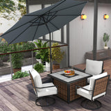 Abba Patio 9FT Lyon Outdoor Patio Umbrella Outdoor Table Umbrella with Push Button Tilt and Crank Market Umbrella 8 Sturdy Ribs UV Protection Waterproof for Garden Deck Backyard Pool Grey Abba Patio