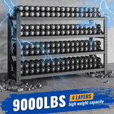 BYNSOE 77" W Storage Shelves 9000lbs Garage Metal Shelving Heavy Duty Garage Shelves Adjustable Storage Shelves for Industrial, Factory,(77" W X 24" D X 70" H) BYNSOE