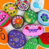 Halobios Rock Painting Kit, 55Pcs Rock Painting Supplies, Craft Kits with 12 Rocks, Painting Rocks for Adults, Arts and Crafts for Kids Ages 6-12, Art Supplies for Birthday Children's Day Gifts Halobios
