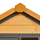 PawHut 2-Level Rabbit Hutch Bunny House with Weatherproof Hinged Asphalt Roof, Removable Tray and Ramp for Outdoor PawHut