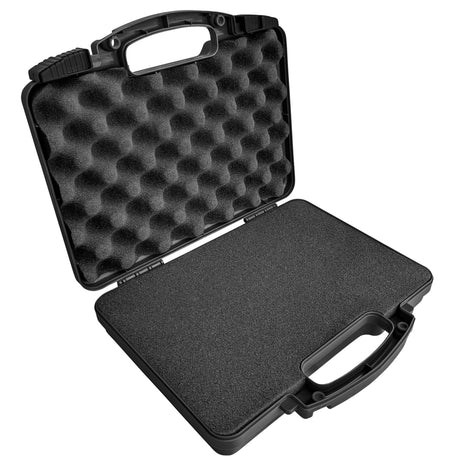 Hard Lockable Gun Case for Pistol, Revolver, and Handgun 12.3" inches x 10.5" Airline Compliant Locking 9mm TSA Approved Firearm Travel Non-Waterproof Storage Box Gun Carrying Case for Pistols Cedar Mill Fine Firearms