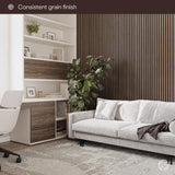 Bark & Bole Walnut Luxury Wood Slat Veneer Wall Panel 94.49” x 12.6” Interior Decor Sound Absorption WVH