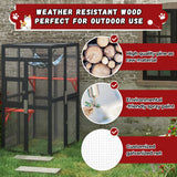 COZIWOW Upgraded Catio Outdoor Cat Enclosure Window Access, Wooden Catio for Cats Outdoor Patio Garden(Black) COZIWOW