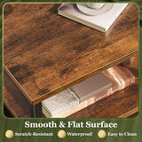 Huuger Night Stand Set of 2, Nightstand with 2 Drawers, Bed Side Table with Open Shelf, Wooden Top, End Table, Fabric Drawer, for Bedroom, Rustic Brown Huuger