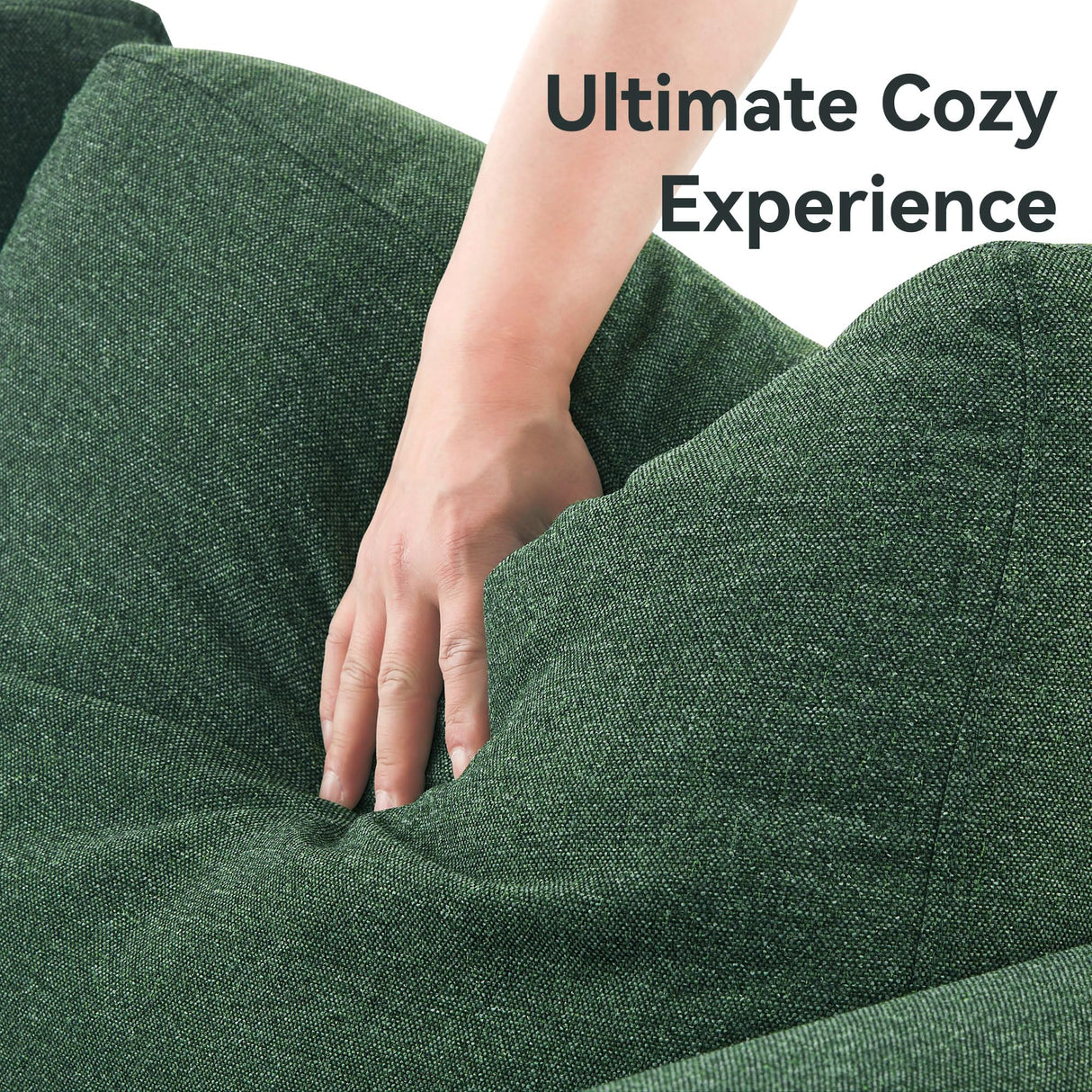 BFD Small Loveseat Sofa Couch, 56" Mid Century Modern Love Seat Couches for Living Room, Extra Deep 2-Seat Small Sofa Furniture for Small Spaces Apartment, Dorm, Office, Green BFD