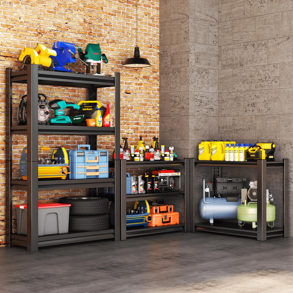 Notmise Metal Garage Shelving Unit, Heavy Duty 4-Tier Adjustable Storage Rack, Steel Shelving,2000 lbs Capacity, Industrial Shelves for Heavy Tools and Equipment (4-Tier 54" H x 20" W x 14" D) Notmise