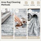Soalmost Washable Area Rug 8x10, Large Soft Rugs for Living Room Farmhouse Vintage Gray Area Rugs for Bedroom Dining Room Non-Slip Stain Resistant Under Table Rug Grey Soalmost
