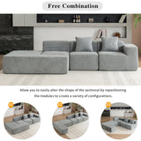 Merax 116.5" Minimalist Cloud Sectional Couch with L-Shape Chaise, Gray Modern Modular Sofa with Deep Seat, Convertible 4 Seat Sleeper Couches Set for Living Room, No Assembly Required, Grey Merax