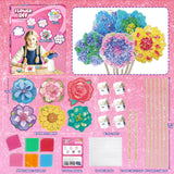 Flower Bouquet Art Craft Kit, Poke DIY Creative Activity Kit with with 6 Flowers & 6 Light Strings, Mess-Free Fun for Girls & Boys, Fun & Educational Kids Craft Gift for Girls Boys Ages 4, 5, 6, 7, 8+ Fortand