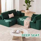 108” Modular Sectional Sofa, Cloud Sectional Couch with Deep Seat, Modern Modular L-Shape Sofa Couch with Chaise,Upholstered Couches for Living Room Bedroom (Green, Left Facing Chaise) Weture