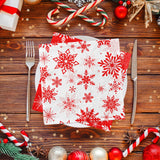 Christmas Snowflake Napkins, 40Pcs Red and White Winter Wonderland Snowflakes Napkins Disposable Luncheon Dinner Hand Napkin Towel for for Xmas Winter Holiday New Year Birthday Party Decorations CMUSKO